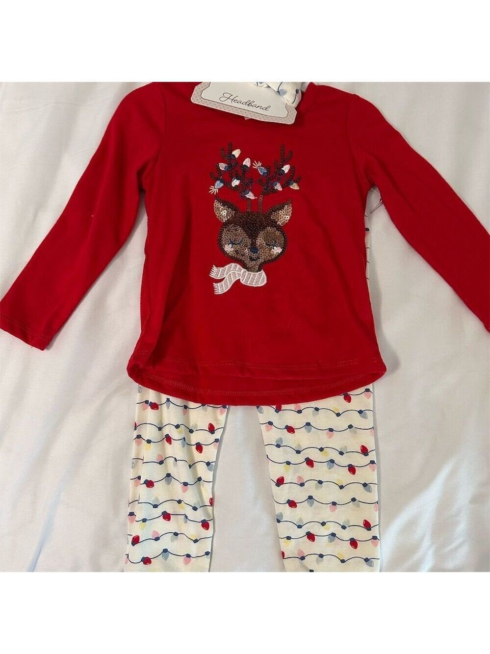 Nannette Toddler Girls 3-Piece Reindeer Fleece Outfit Set Christmas 24 month